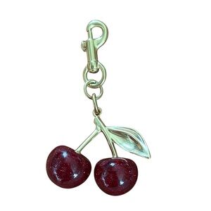 🍒Cherry Keychain bag charm - Red and Gold